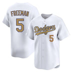 Los Angeles Dodgers #5 Freddie Freeman Player Gold CONTON Collection Limited Home Stitched Jerseys