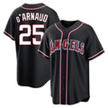 Los Angeles Angels #25 Travis d'Arnaud Player Black CONTON Fashion Out Home Game Stitched Jerseys