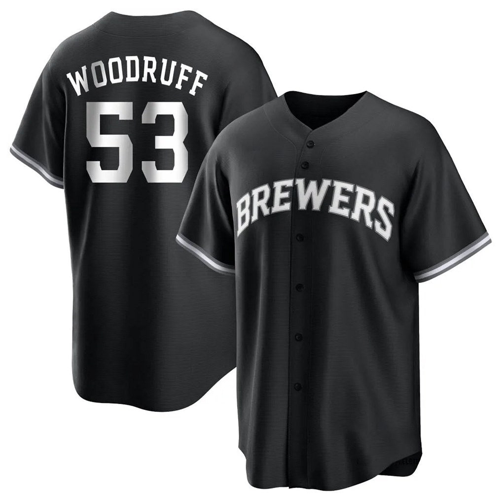 Milwaukee Brewers #53 Brandon Woodruff Player Black CONTON Game Home Stitched Jerseys