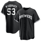 Milwaukee Brewers #53 Brandon Woodruff Player Black CONTON Game Home Stitched Jerseys