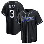 Los Angeles Dodgers #3 Edwin D¨ªaz Player Black CONTON Carbon Limited Home Stitched Jerseys