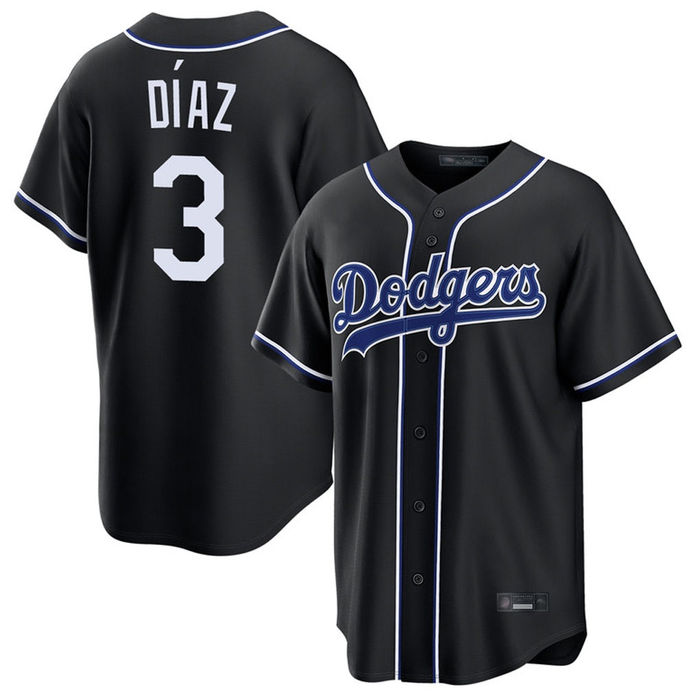 Los Angeles Dodgers #3 Edwin D¨ªaz Player Black CONTON Carbon Limited Home Stitched Jerseys