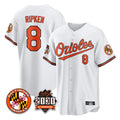 Baltimore Orioles #8 Cal Ripken Player White CONTON 30th Anniversary of 2131 Home Game Stitched Jerseys