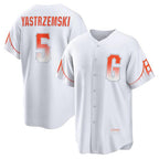 San Francisco Giants #5 Mike Yastrzemski White CONTON 2021 City Connect Cool Base Jersey