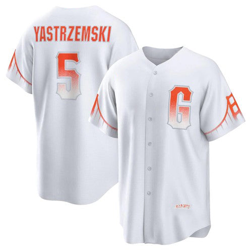 San Francisco Giants #5 Mike Yastrzemski White CONTON 2021 City Connect Cool Base Jersey