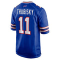 B.Bills #11 Mitchell Trubisky Royal CONTON Game Jersey