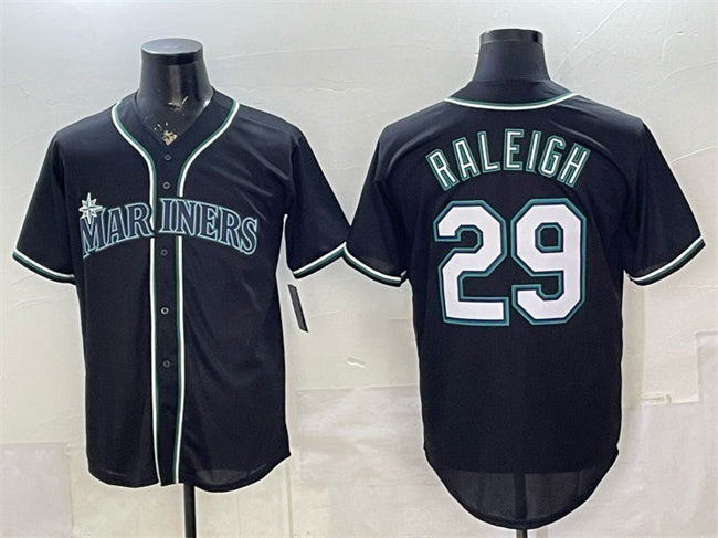 Seattle Mariners #29 Cal Raleigh 2026 Fashion Replica Black CONTON Out Stitched Jersey