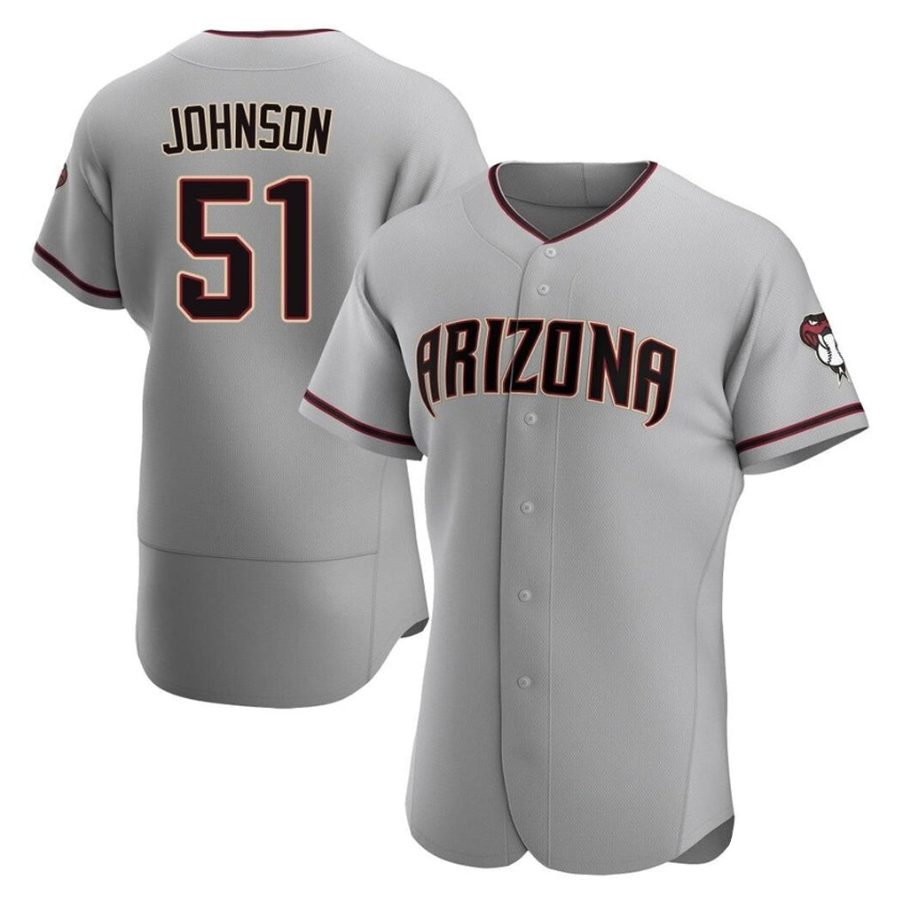 Arizona Diamondbacks #51 Randy Johnson Player Gray CONTON Road Limited Elite Home Game Stitched Jerseys