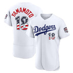 Los Angeles Dodgers #18 Yoshinobu Yamamoto Fourth of July White CONTON USA 250 Authentic Jersey