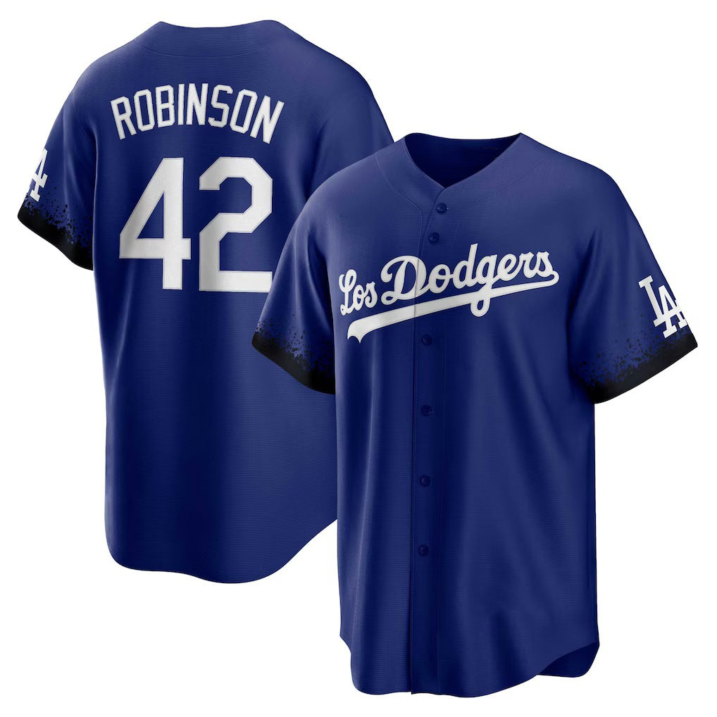 Los Angeles Dodgers #42 Jackie Robinson Royal CONTON City Connect Replica Player Jersey