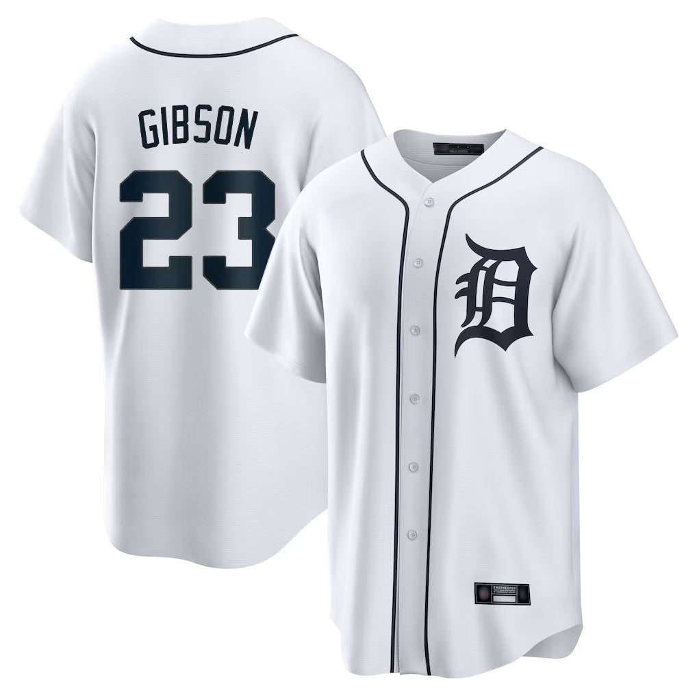Detroit Tigers #23 Kirk Gibson Player White CONTON Home Game Stitched Jerseys