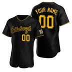 Custom Pittsburgh Pirates Black CONTON Stitched Flex Base Jersey
