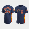 Houston Astros #35 Justin Verlander Navy CONTON 60th Anniversary Flex Base Stitched Jersey