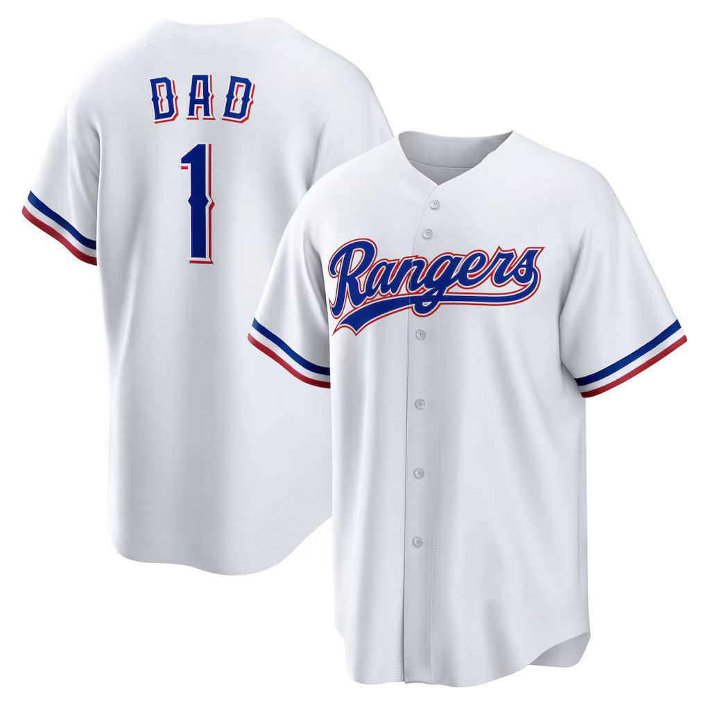 Texas Rangers #1 Dad Home White CONTON Replica Jersey