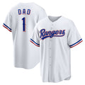 Texas Rangers #1 Dad Home White CONTON Replica Jersey