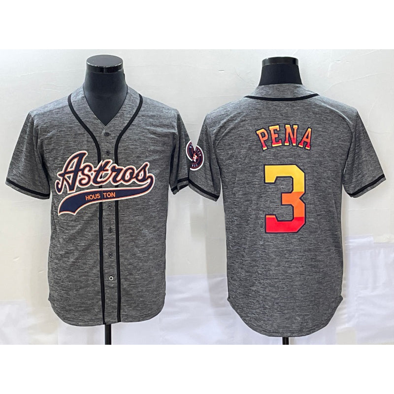 Houston Astros #3 Jeremy Pena Grey CONTON Gridiron Cool Base Stitched Jersey