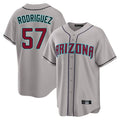 Arizona Diamondbacks #57 Eduardo Rodriguez Player Gray CONTON Road Home Game Stitched Jerseys
