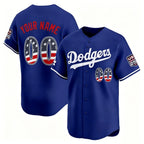Custom Los Angeles Dodgers Royal CONTON USA 250 Fourth of July Limited Stitched Jersey