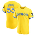 Boston Red Sox #55 Ranger Suarez Player Yellow CONTON Limited Elite Home Game Stitched Jerseys1