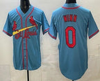 St Louis Cardinals #0 Masyn Winn Blue CONTON Cool Base Jersey