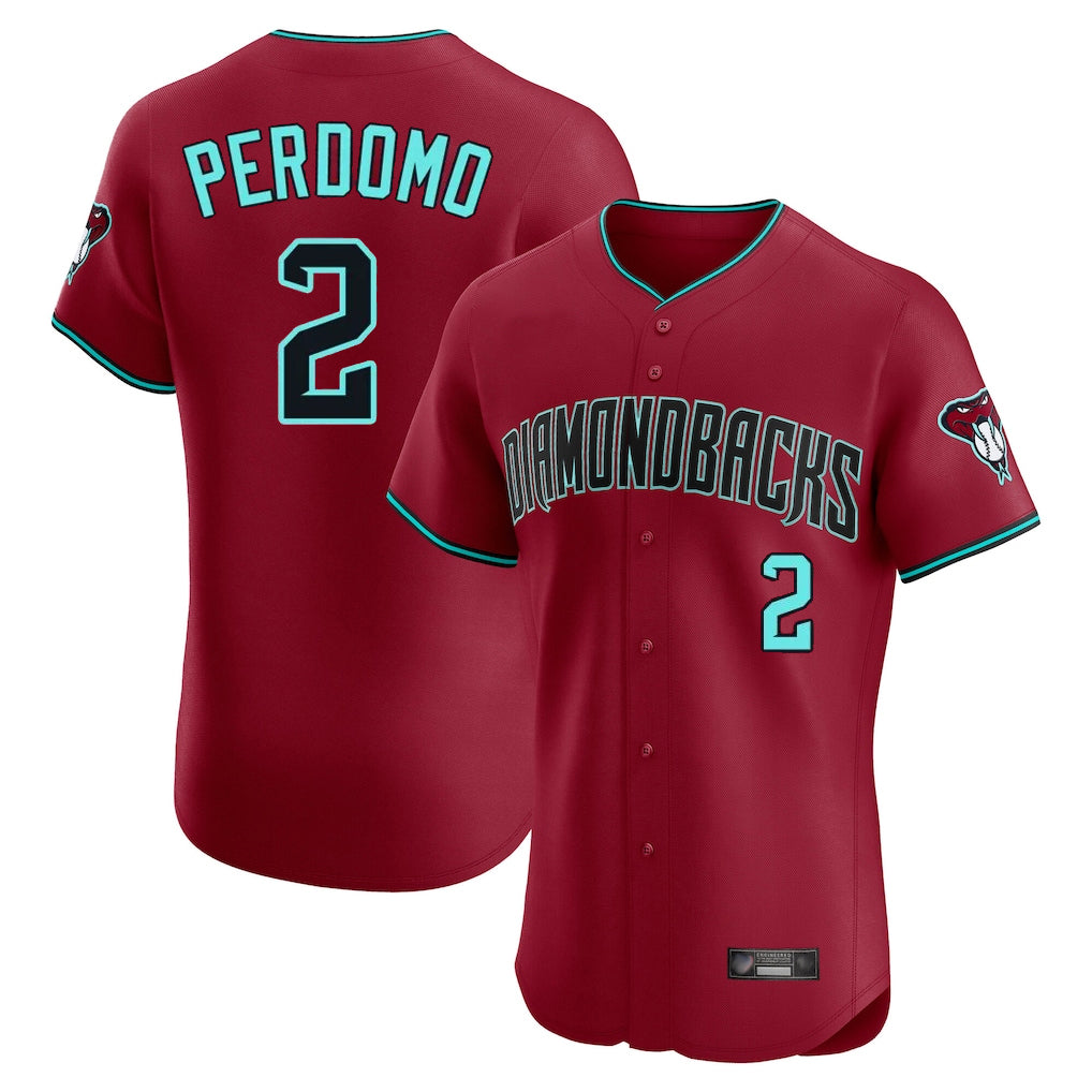 Arizona Diamondbacks #2 Geraldo Perdomo Player Red CONTON Limited Elite Home Game Stitched Jerseys
