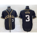 Houston Astros #3 Jeremy Pena Black Gold CONTON Player Number Cool Base Jersey