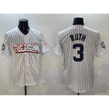 New York Yankees #3 Babe Ruth White CONTON Bronx Graffiti Vapor Limited Stitched Jersey