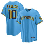 Milwaukee Brewers #10 Sal Frelick Player Light Blue CONTON Road Stadium Game Stitched Jerseys