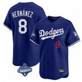 Los Angeles Dodgers #8 Enrique Hern¨¢ndez Player Royal CONTON World Series Meet Limited Home Stitched Jerseys