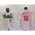 Philadelphia Phillies #16 Brandon Marsh White Green CONTON Cool Base Stitched Jerseys