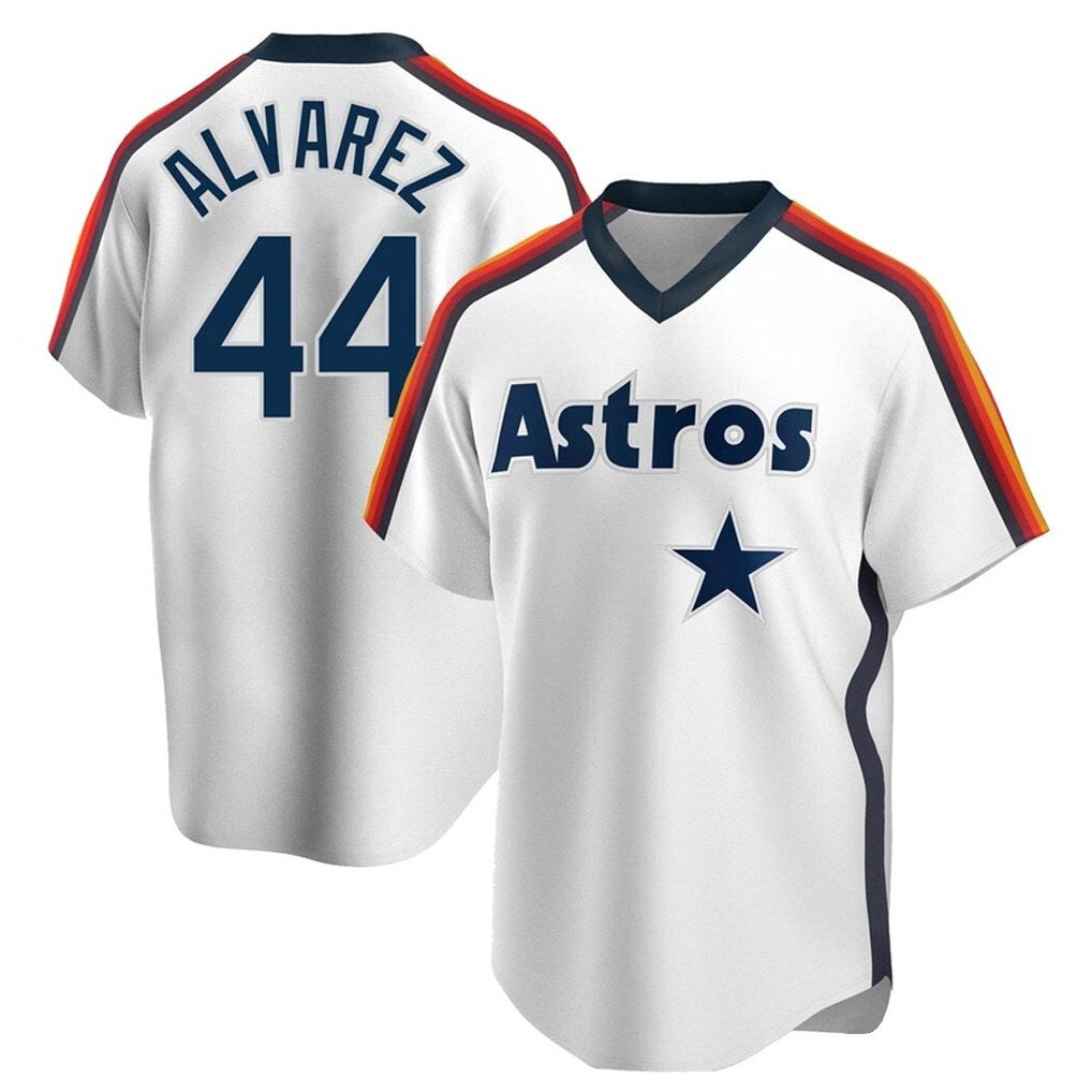 Houston Astros #44 Yordan Alvarez Player White CONTON Cooperstown Collection T-shirt Stitched Jerseys