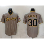 Pittsburgh Pirates #30 Paul Skenes Grey CONTON Stitched Jersey