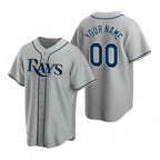 Custom Tampa Bay Rays Gray CONTON 2020 Stitched Cool Base Road Jersey