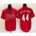 Cincinnati Reds #44 Elly De La Cruz Red CONTON With Patch Cool Base Stitched Jersey