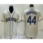 Seattle Mariners #44 Julio Rodriguez Cream CONTON Stitched Cool Base Jersey