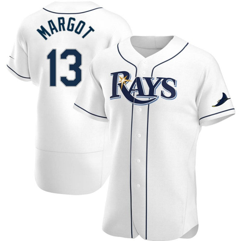 Tampa Bay Rays #13 Manuel Margot White CONTON Home Jersey