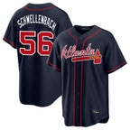 Atlanta Braves #56 Spencer Schwellenbach Player Navy CONTON Home Game Stitched Jerseys