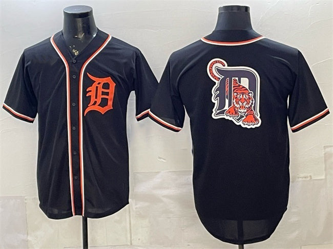 Detroit Tigers Team Big Logo 2026 Fashion Replica Black CONTON Out Stitched Jersey
