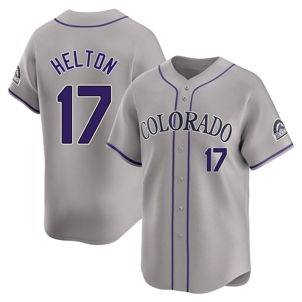 Colorado Rockies #17 Todd Helton Player Gray CONTON Limited Home Stitched Jerseys