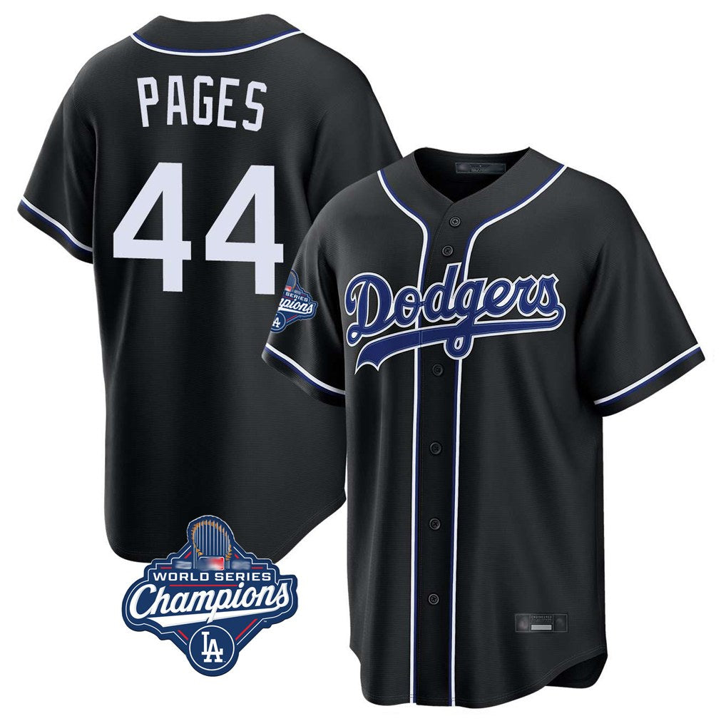 Los Angeles Dodgers #44 Andy Pages Player Black CONTON World Series Meet Carbon Limited Home Stitched Jerseys