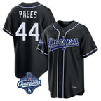 Los Angeles Dodgers #44 Andy Pages Player Black CONTON World Series Meet Carbon Limited Home Stitched Jerseys