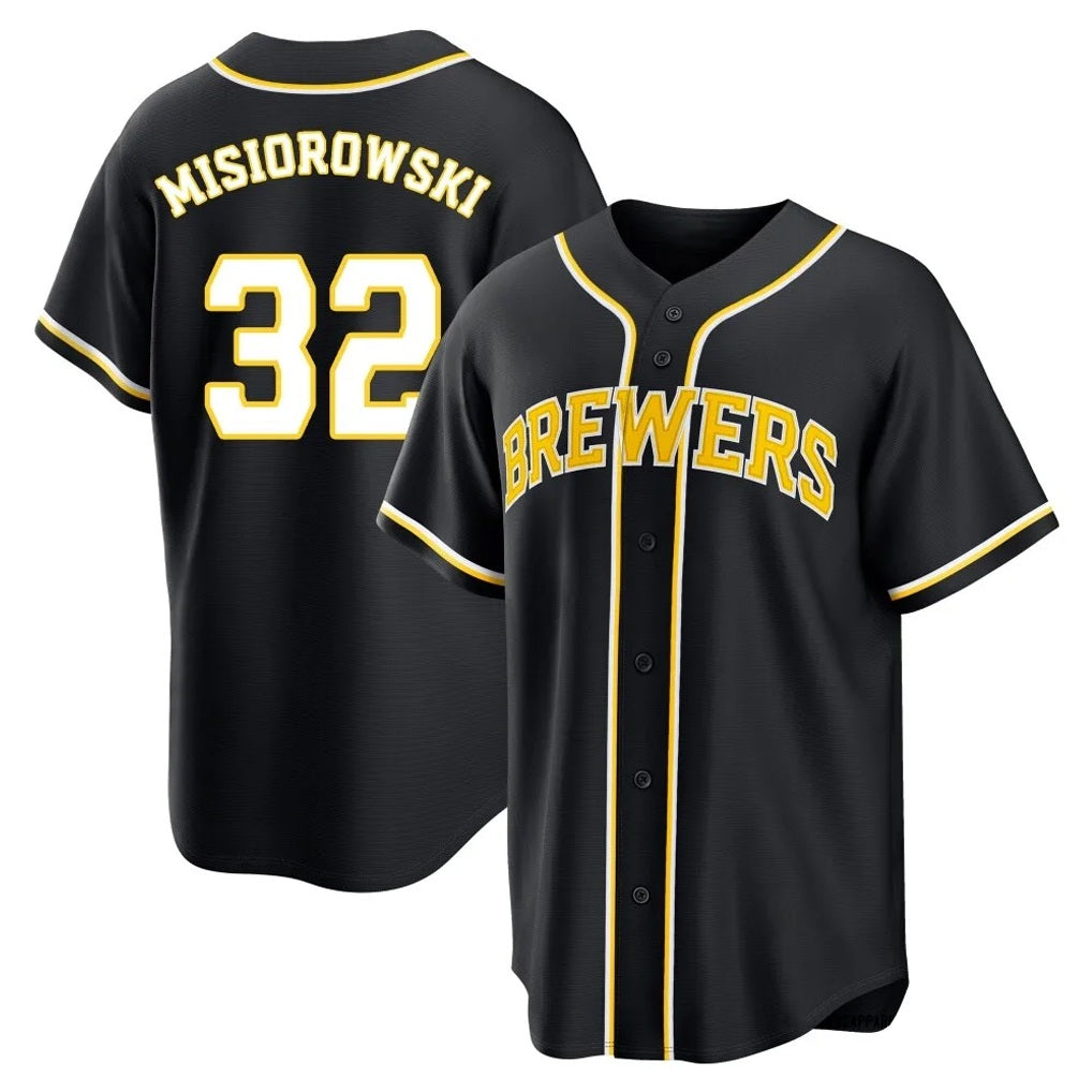 Milwaukee Brewers #32 Jacob Misiorowski Player Black CONTON Fashion Out Home Game Stitched Jerseys