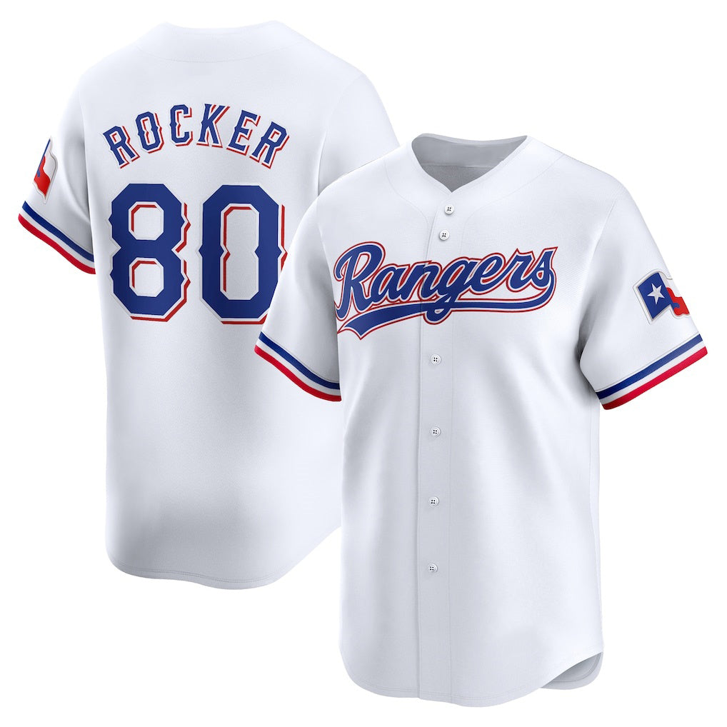 Texas Rangers #80 Kumar Rocker White CONTON Home Limited Player Jersey