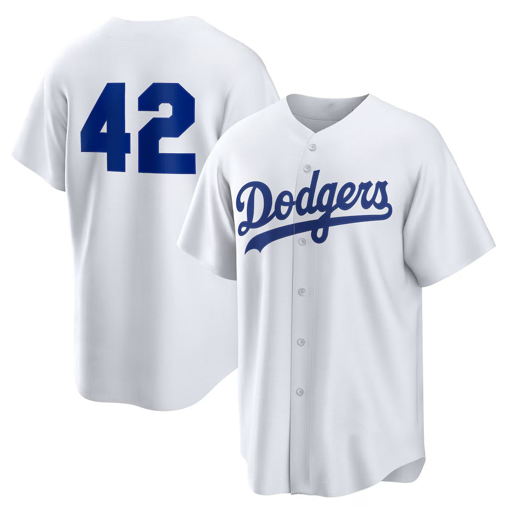 Los Angeles Dodgers #42 White CONTON Home 2025 Jackie Robinson Day Replica Jersey