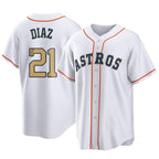 Houston Astros #21 Yainer Diaz Player Gold CONTON Collection Game Home Stitched Jerseys