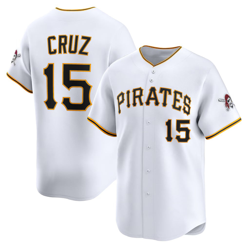 Pittsburgh Pirates #15 Oneil Cruz White CONTON Home Limited Player Jersey