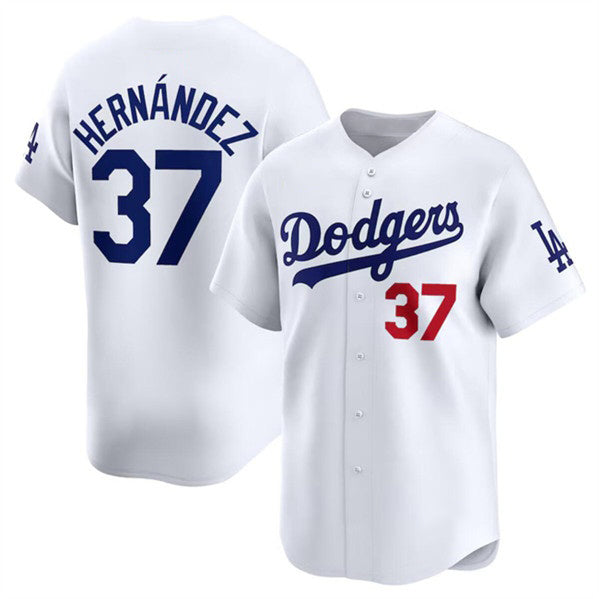 Los Angeles Dodgers #37 Teoscar Hernandez White CONTON 2024 Home Limited Stitched Jersey