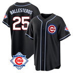Chicago Cubs #25 Moises Ballesteros Player Black CONTON Fashion Out 150th Anniversary Game Stitched Jerseys