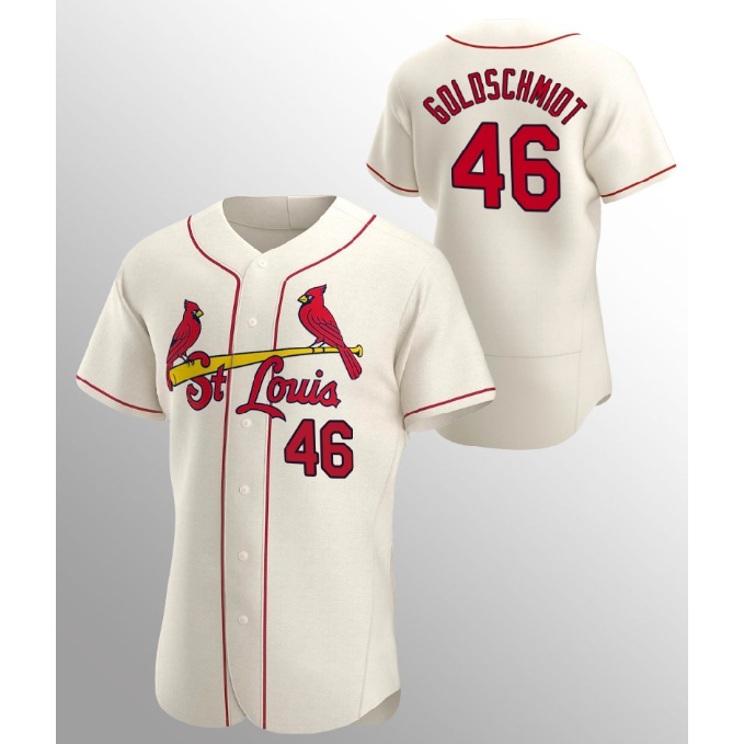 St. Louis Cardinals #46 Paul Goldschmidt Cream CONTON Flex Base Stitched Jersey