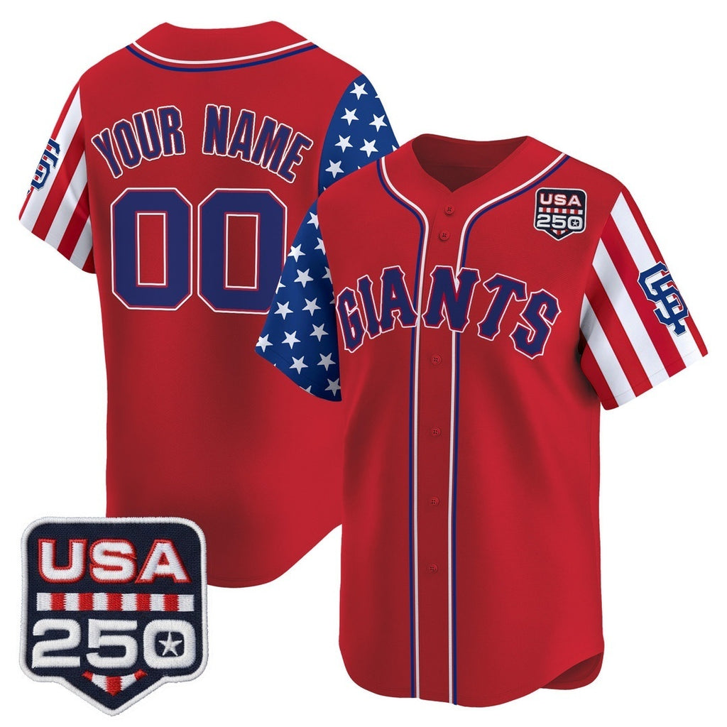 Custom San Francisco Giants America 250 Edition Vapor Premier Limited Red CONTON Stitched Jerseys